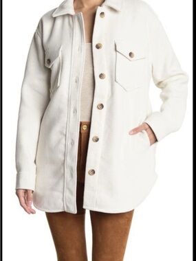 RD Style Cream Button-Up Utility Shacket
